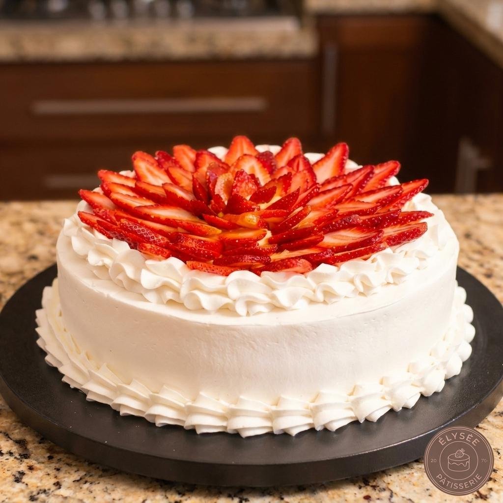 Pastel de fresas con crema
